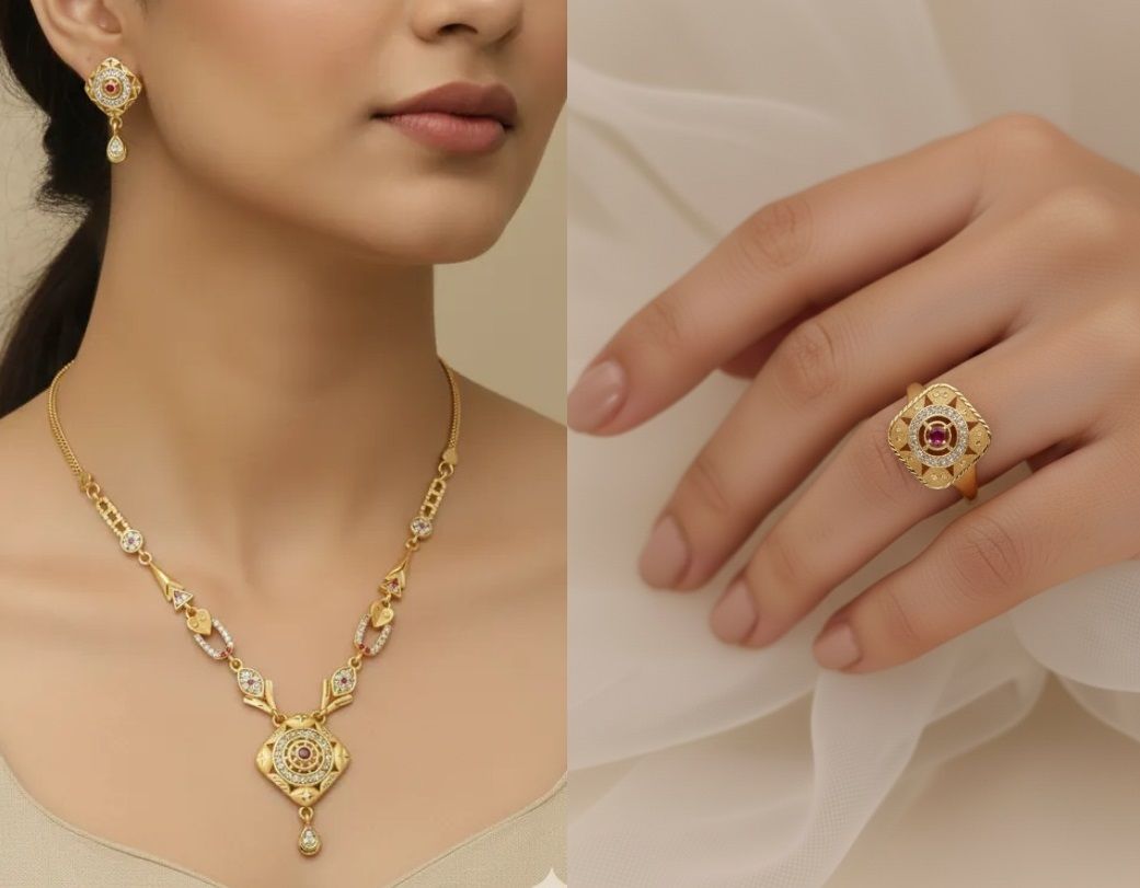 micro gold plated ad diamond studed forming necklace and ring combo yaxt0tsdny 2025 10 04 1.jpg